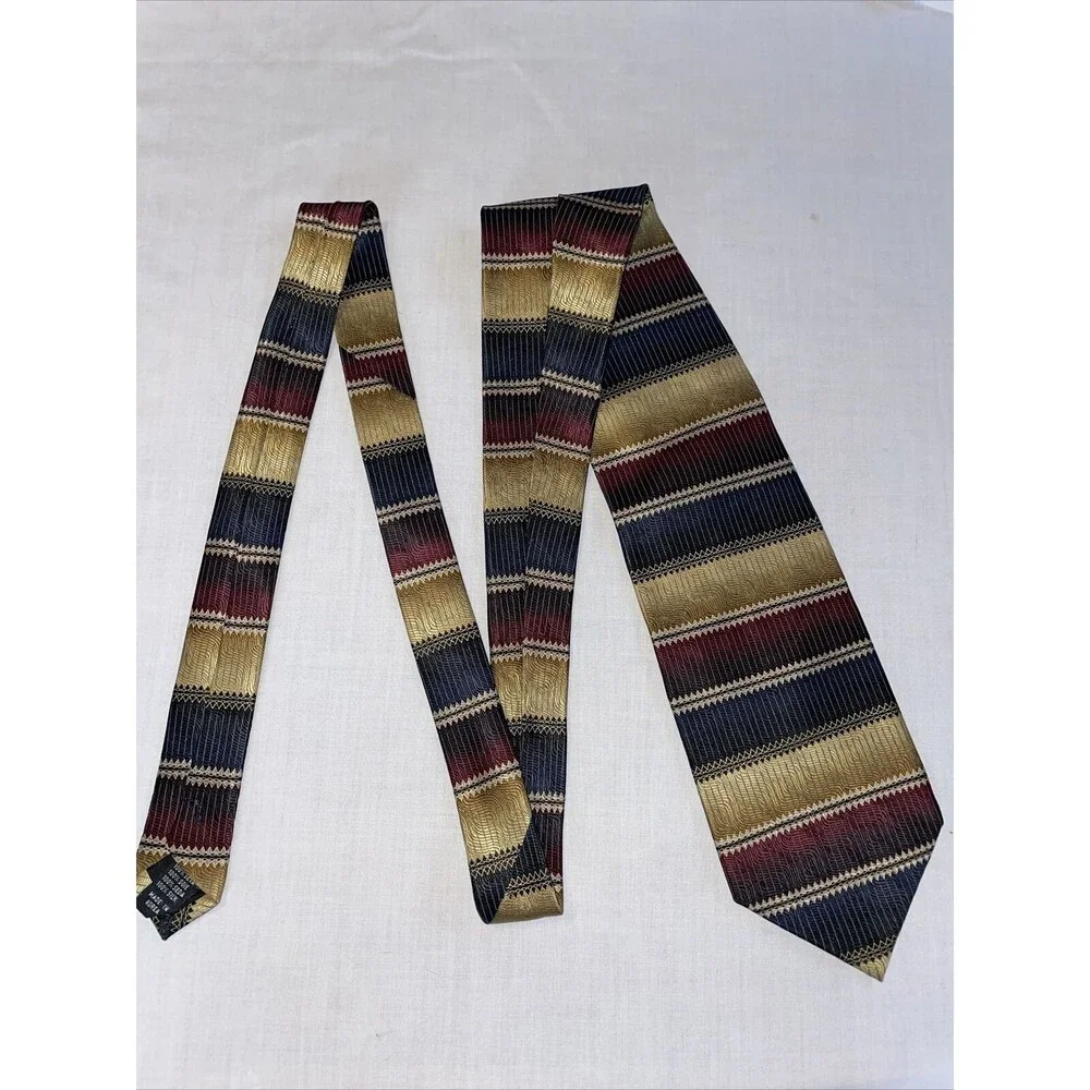Bergamo New York Dress Tie Men’s Size 56” Multicolor 100% Silk Formal Business